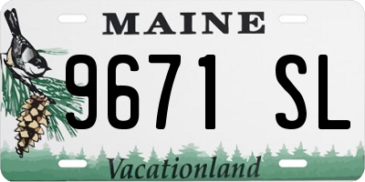 ME license plate 9671SL