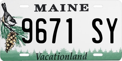 ME license plate 9671SY