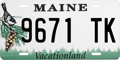 ME license plate 9671TK