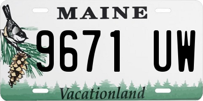 ME license plate 9671UW