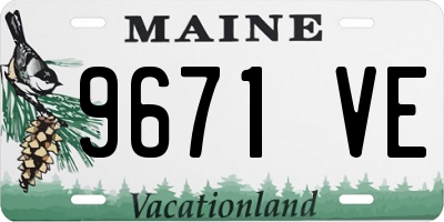 ME license plate 9671VE