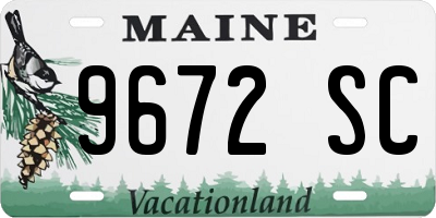 ME license plate 9672SC