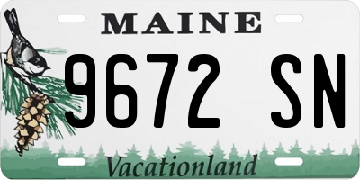 ME license plate 9672SN