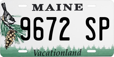ME license plate 9672SP