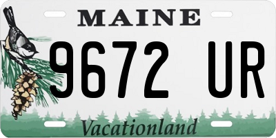 ME license plate 9672UR