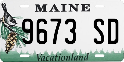ME license plate 9673SD