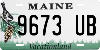 ME license plate 9673UB