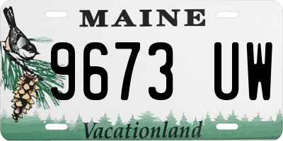 ME license plate 9673UW