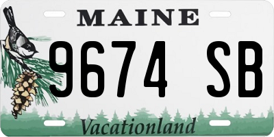 ME license plate 9674SB