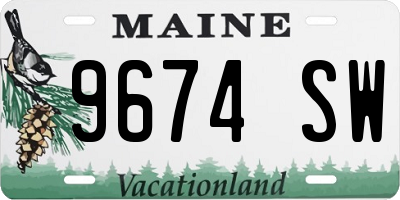ME license plate 9674SW