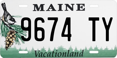 ME license plate 9674TY