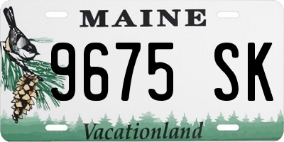 ME license plate 9675SK
