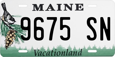 ME license plate 9675SN