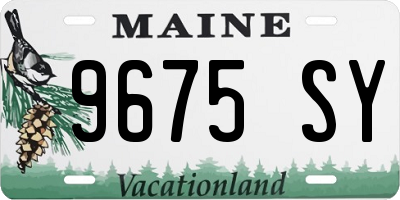 ME license plate 9675SY