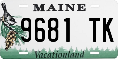 ME license plate 9681TK