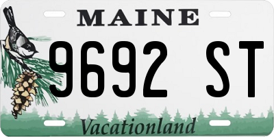 ME license plate 9692ST