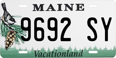 ME license plate 9692SY