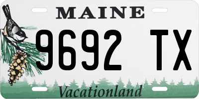 ME license plate 9692TX
