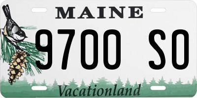 ME license plate 9700SO