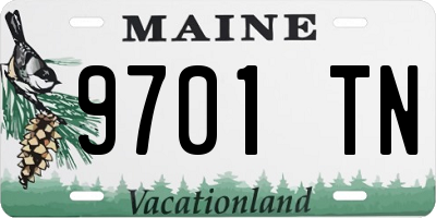ME license plate 9701TN