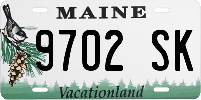 ME license plate 9702SK