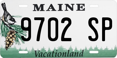 ME license plate 9702SP