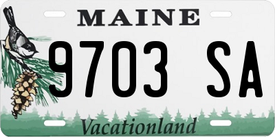 ME license plate 9703SA