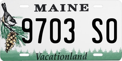 ME license plate 9703SO