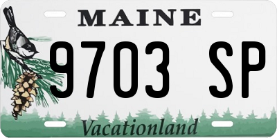 ME license plate 9703SP