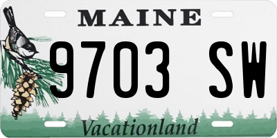 ME license plate 9703SW