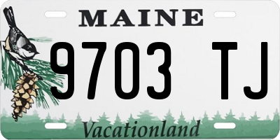 ME license plate 9703TJ