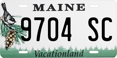 ME license plate 9704SC