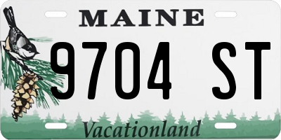 ME license plate 9704ST