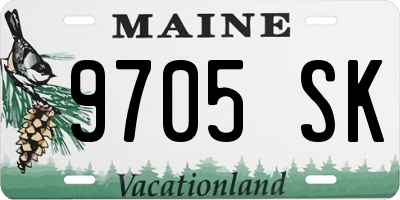 ME license plate 9705SK