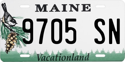 ME license plate 9705SN