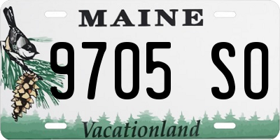 ME license plate 9705SO
