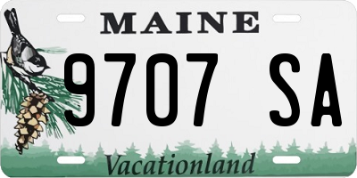 ME license plate 9707SA