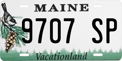 ME license plate 9707SP