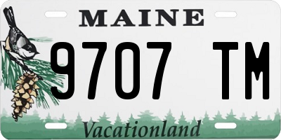 ME license plate 9707TM