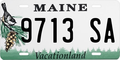 ME license plate 9713SA