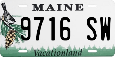 ME license plate 9716SW