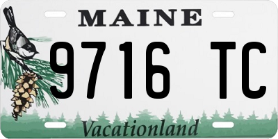 ME license plate 9716TC
