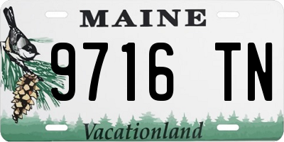 ME license plate 9716TN