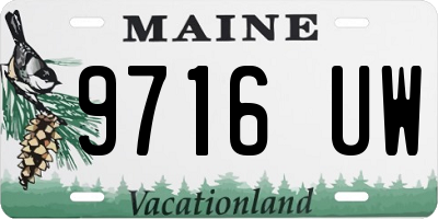 ME license plate 9716UW