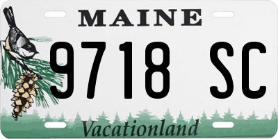 ME license plate 9718SC