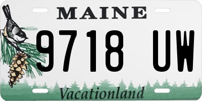 ME license plate 9718UW