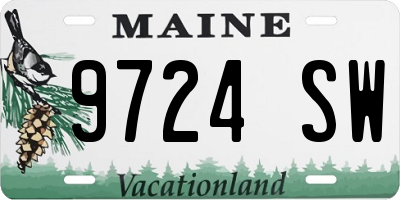 ME license plate 9724SW