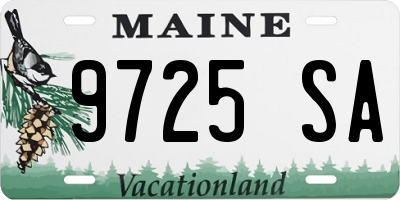 ME license plate 9725SA