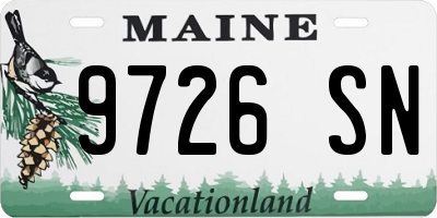 ME license plate 9726SN