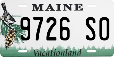 ME license plate 9726SO